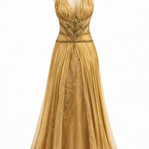 Elegant Gold Evening Gown